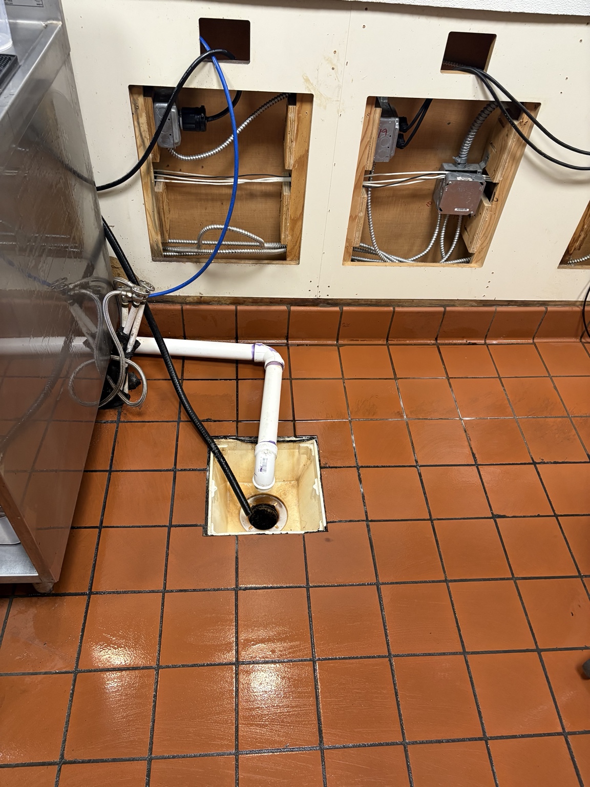 After commercial floor and drain detail restoration